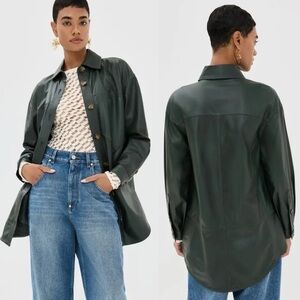 ULLA JOHNSON Apollo Leather Oversized Shirt Jacket Tunic \\ S